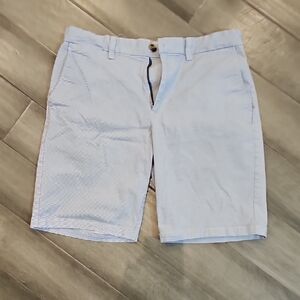 Old Navy Light Blue/white Flat-Front Shorts